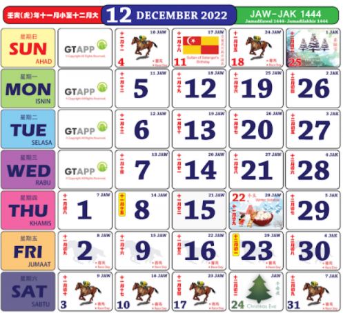 Kalendar Kuda Tahun 2022 Malaysia (Cuti Umum Dan Cuti Sekolah Malaysia 2022 Pdf)