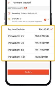 SHOPEE INSTALLMENT MALAYSIA Ansuran 12 bulan hanya terpakai kepada pengguna terpilih